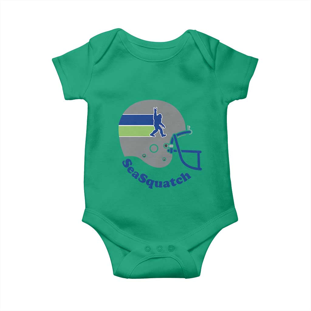 SeaSquatch Bigfoot Football Helmet Baby Onesie Seattle Sports Fan Pride