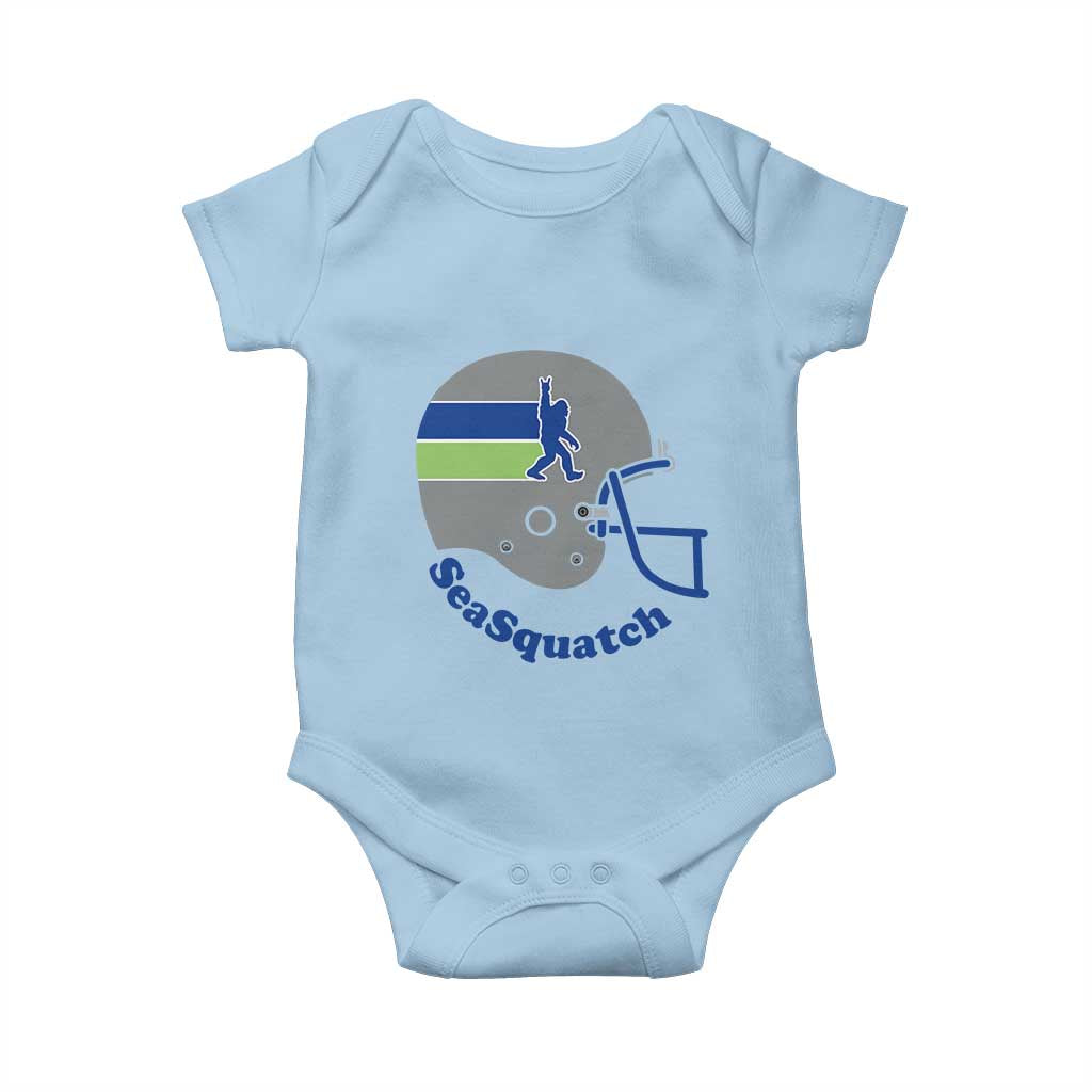 SeaSquatch Bigfoot Football Helmet Baby Onesie Seattle Sports Fan Pride TS12 Light Blue Print Your Wear