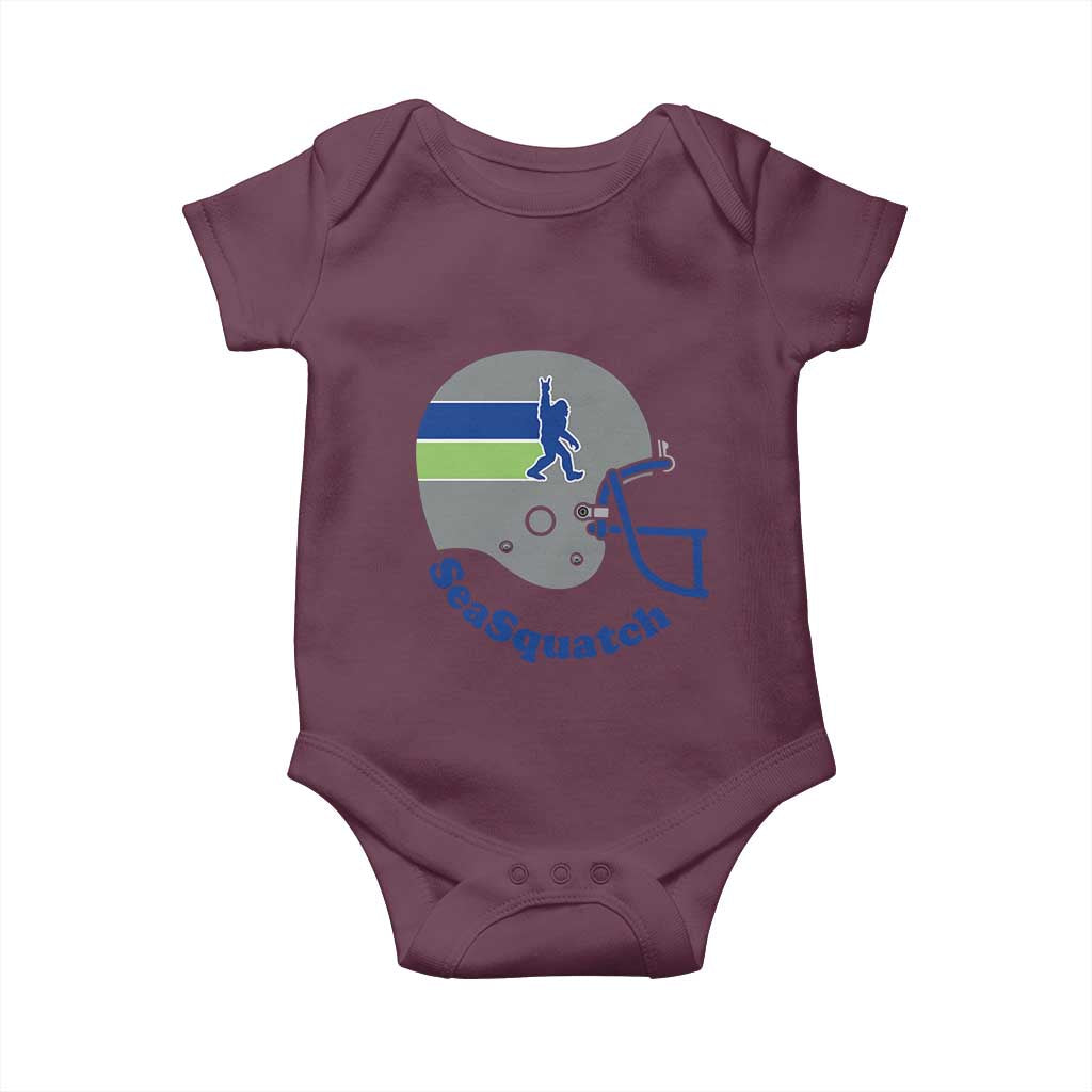 SeaSquatch Bigfoot Football Helmet Baby Onesie Seattle Sports Fan Pride