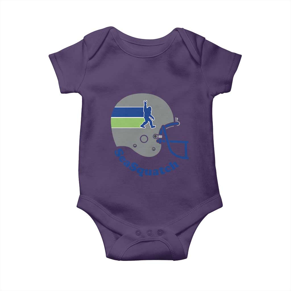 SeaSquatch Bigfoot Football Helmet Baby Onesie Seattle Sports Fan Pride