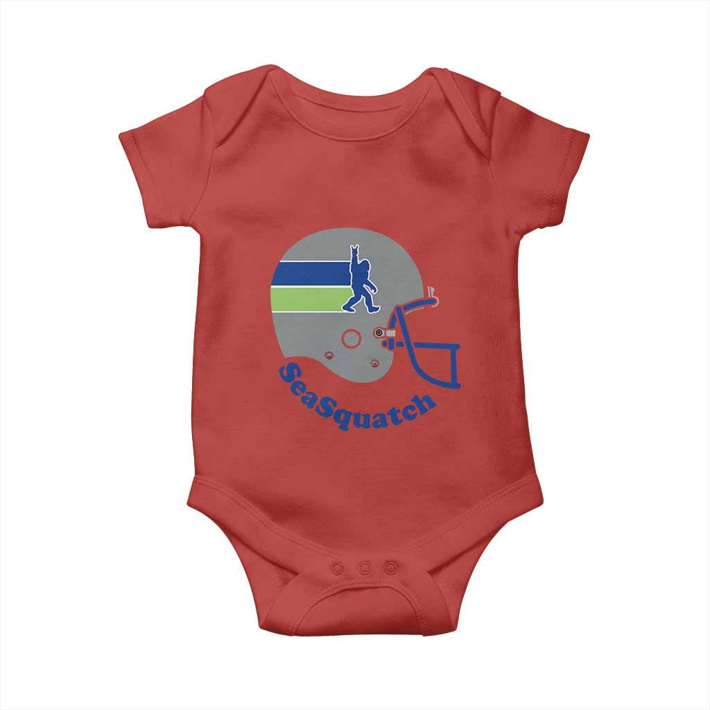 SeaSquatch Bigfoot Football Helmet Baby Onesie Seattle Sports Fan Pride