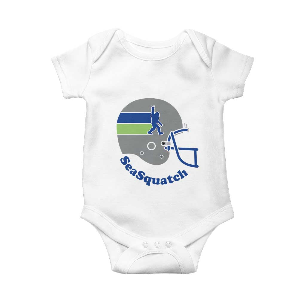 SeaSquatch Bigfoot Football Helmet Baby Onesie Seattle Sports Fan Pride
