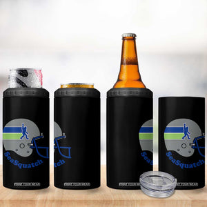 SeaSquatch Bigfoot Football Helmet 4 in 1 Can Cooler Tumbler Seattle Sports Fan Pride