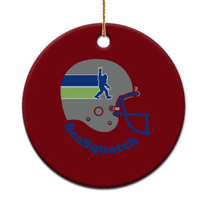 SeaSquatch Bigfoot Football Helmet Ceramic Ornament Seattle Sports Fan Pride