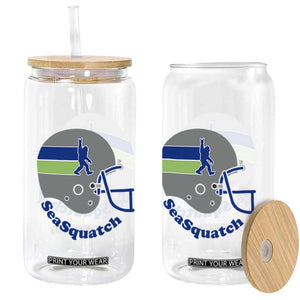 SeaSquatch Bigfoot Football Helmet Glass Can Seattle Sports Fan Pride