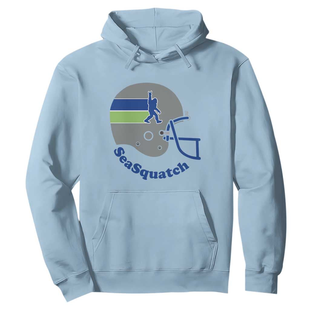 SeaSquatch Bigfoot Football Helmet Hoodie Seattle Sports Fan Pride TS12 Light Blue Print Your Wear