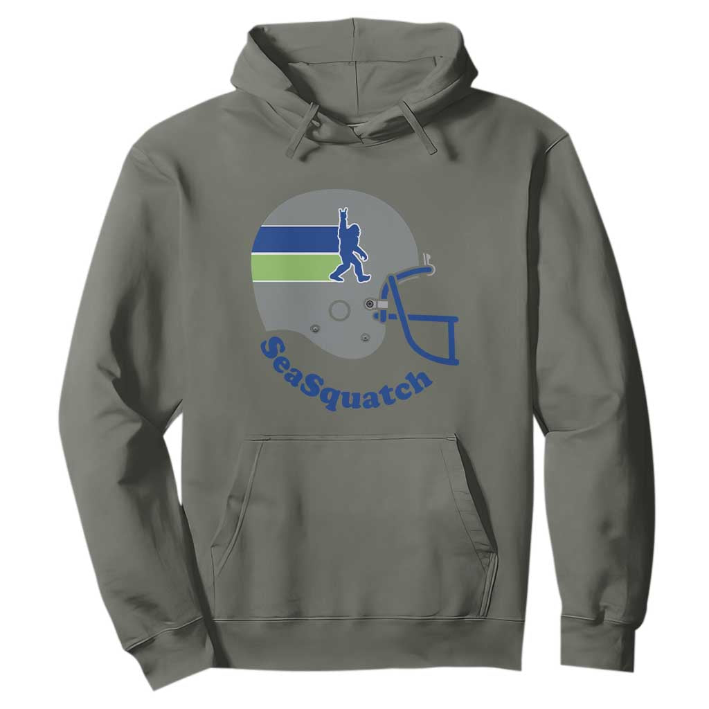 SeaSquatch Bigfoot Football Helmet Hoodie Seattle Sports Fan Pride
