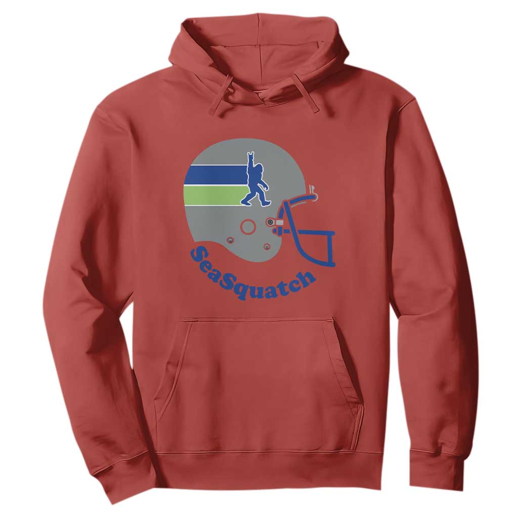 SeaSquatch Bigfoot Football Helmet Hoodie Seattle Sports Fan Pride