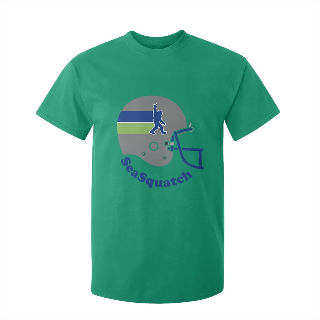 SeaSquatch Bigfoot Football Helmet T Shirt For Kid Seattle Sports Fan Pride