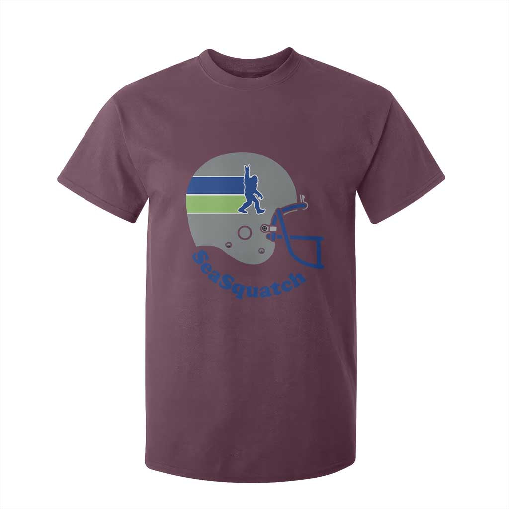 SeaSquatch Bigfoot Football Helmet T Shirt For Kid Seattle Sports Fan Pride