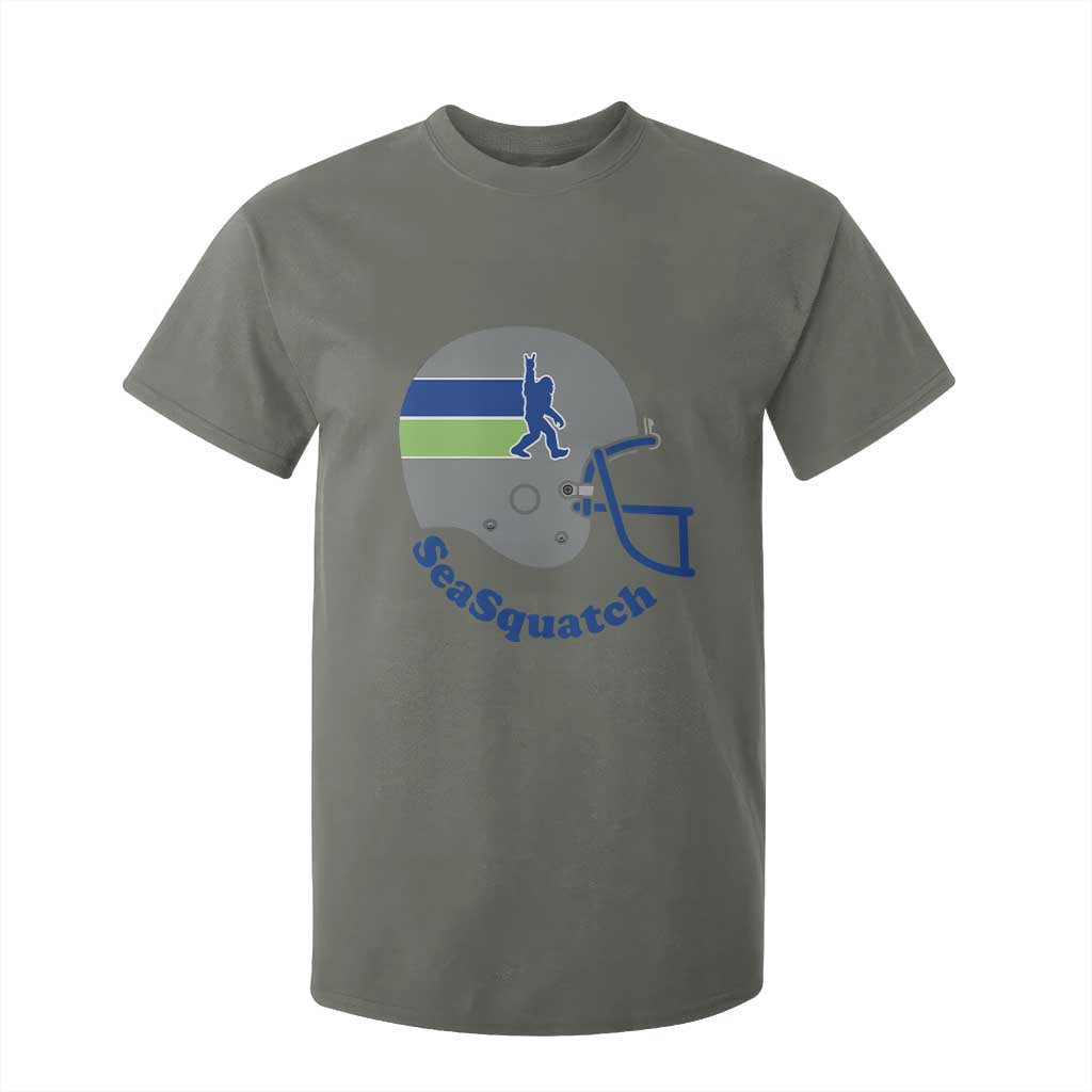 SeaSquatch Bigfoot Football Helmet T Shirt For Kid Seattle Sports Fan Pride
