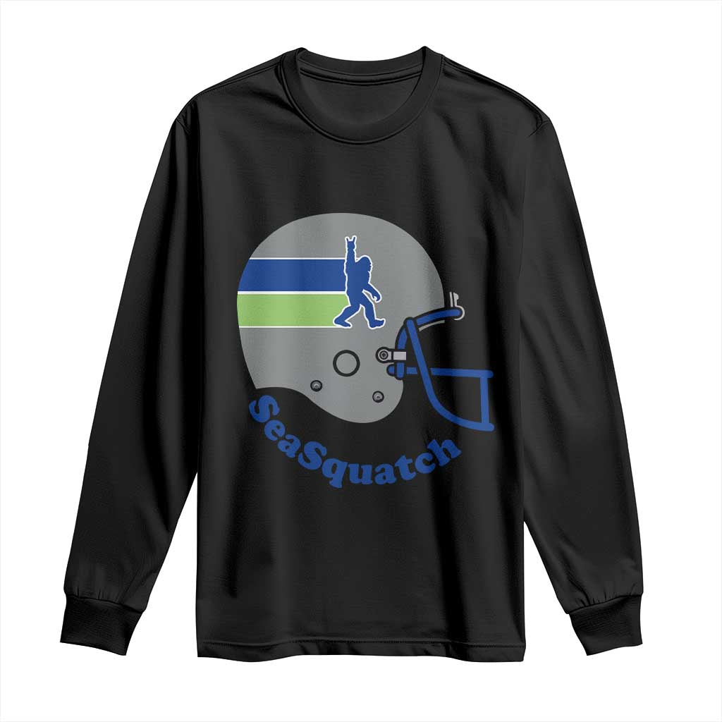 SeaSquatch Bigfoot Football Helmet Long Sleeve Shirt Seattle Sports Fan Pride