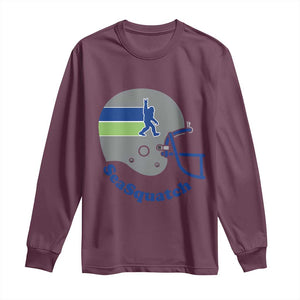 SeaSquatch Bigfoot Football Helmet Long Sleeve Shirt Seattle Sports Fan Pride