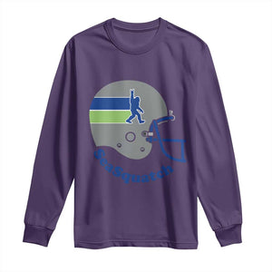 SeaSquatch Bigfoot Football Helmet Long Sleeve Shirt Seattle Sports Fan Pride
