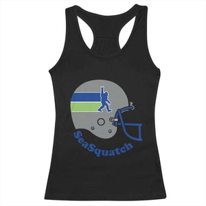 SeaSquatch Bigfoot Football Helmet Racerback Tank Top Seattle Sports Fan Pride