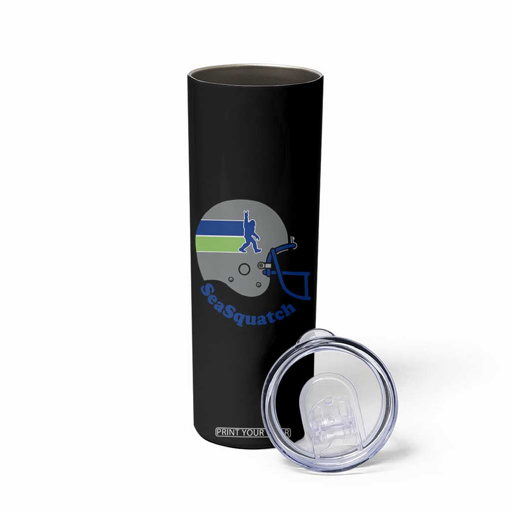 SeaSquatch Bigfoot Football Helmet Skinny Tumbler Seattle Sports Fan Pride
