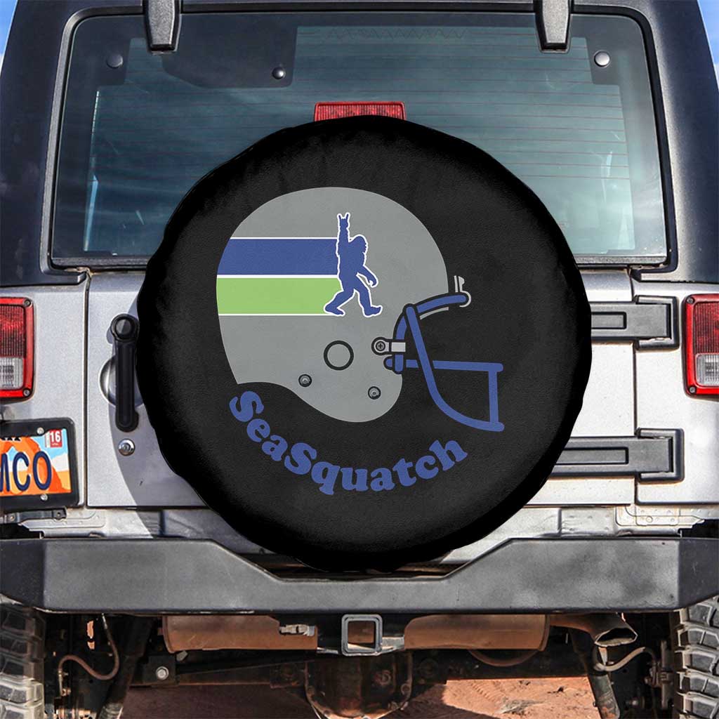 SeaSquatch Bigfoot Football Helmet Spare Tire Cover Seattle Sports Fan Pride TS12 No hole Black Print Your Wear