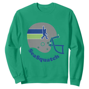 SeaSquatch Bigfoot Football Helmet Sweatshirt Seattle Sports Fan Pride
