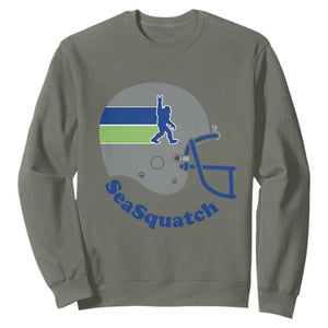 SeaSquatch Bigfoot Football Helmet Sweatshirt Seattle Sports Fan Pride