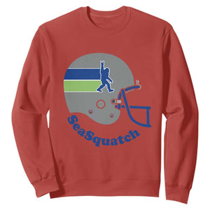 SeaSquatch Bigfoot Football Helmet Sweatshirt Seattle Sports Fan Pride