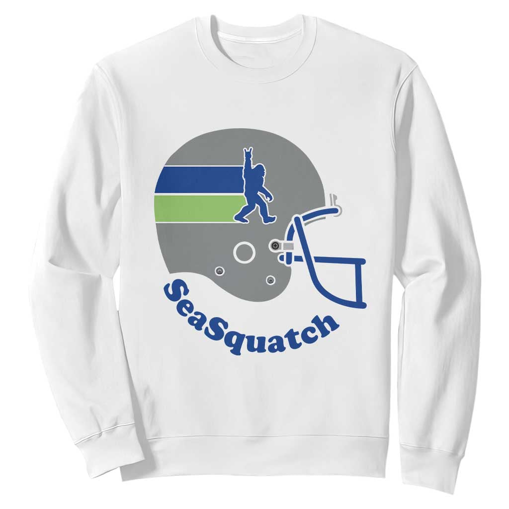 SeaSquatch Bigfoot Football Helmet Sweatshirt Seattle Sports Fan Pride