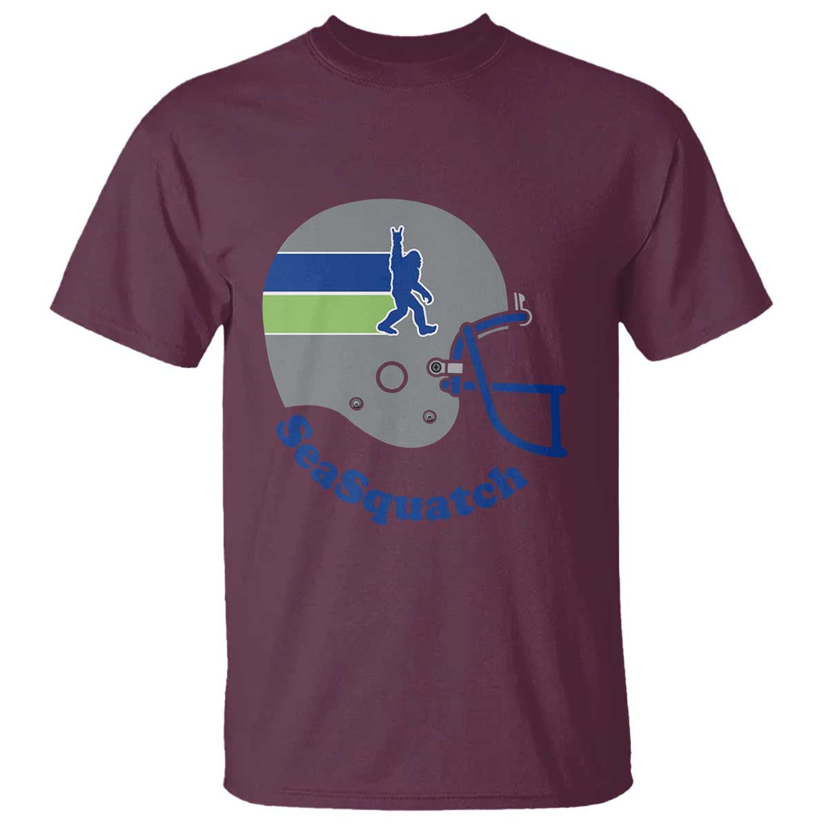 SeaSquatch Bigfoot Football Helmet T Shirt Seattle Sports Fan Pride