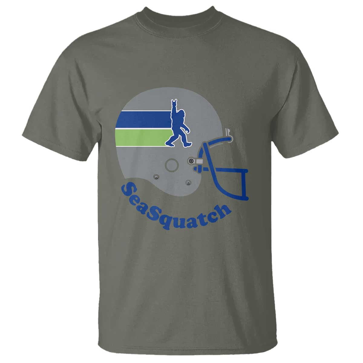 SeaSquatch Bigfoot Football Helmet T Shirt Seattle Sports Fan Pride