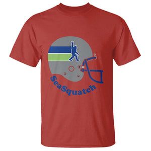 SeaSquatch Bigfoot Football Helmet T Shirt Seattle Sports Fan Pride