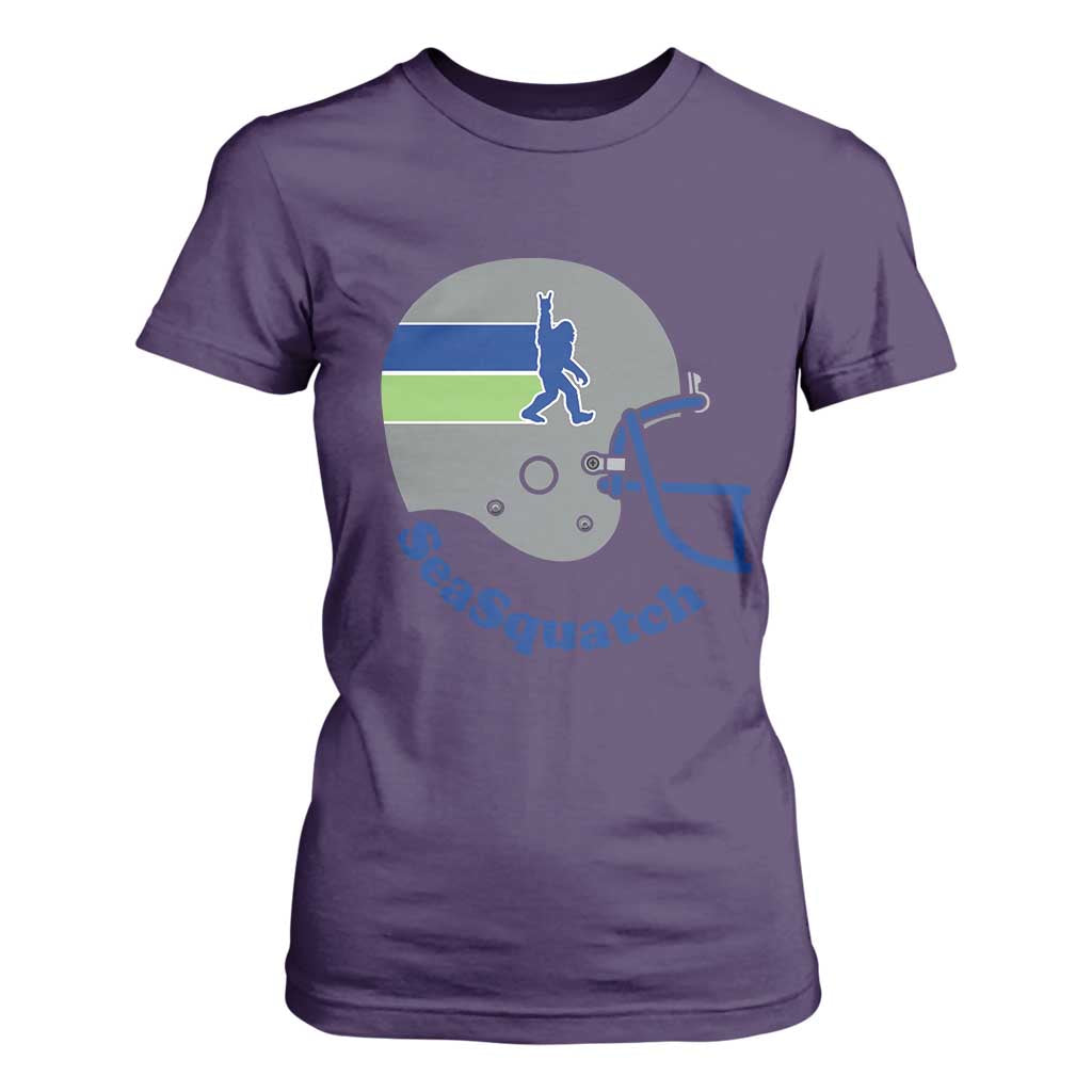 SeaSquatch Bigfoot Football Helmet T Shirt For Women Seattle Sports Fan Pride