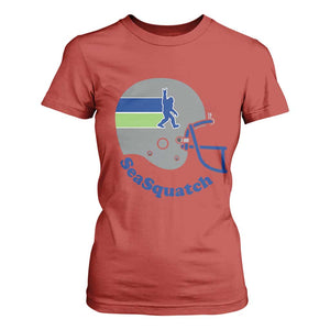 SeaSquatch Bigfoot Football Helmet T Shirt For Women Seattle Sports Fan Pride