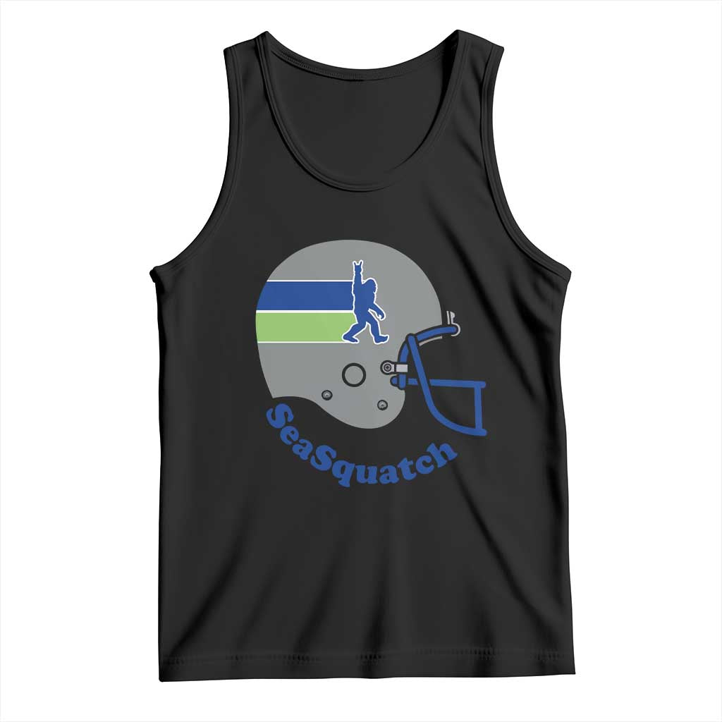 SeaSquatch Bigfoot Football Helmet Tank Top Seattle Sports Fan Pride TS12 Black Print Your Wear