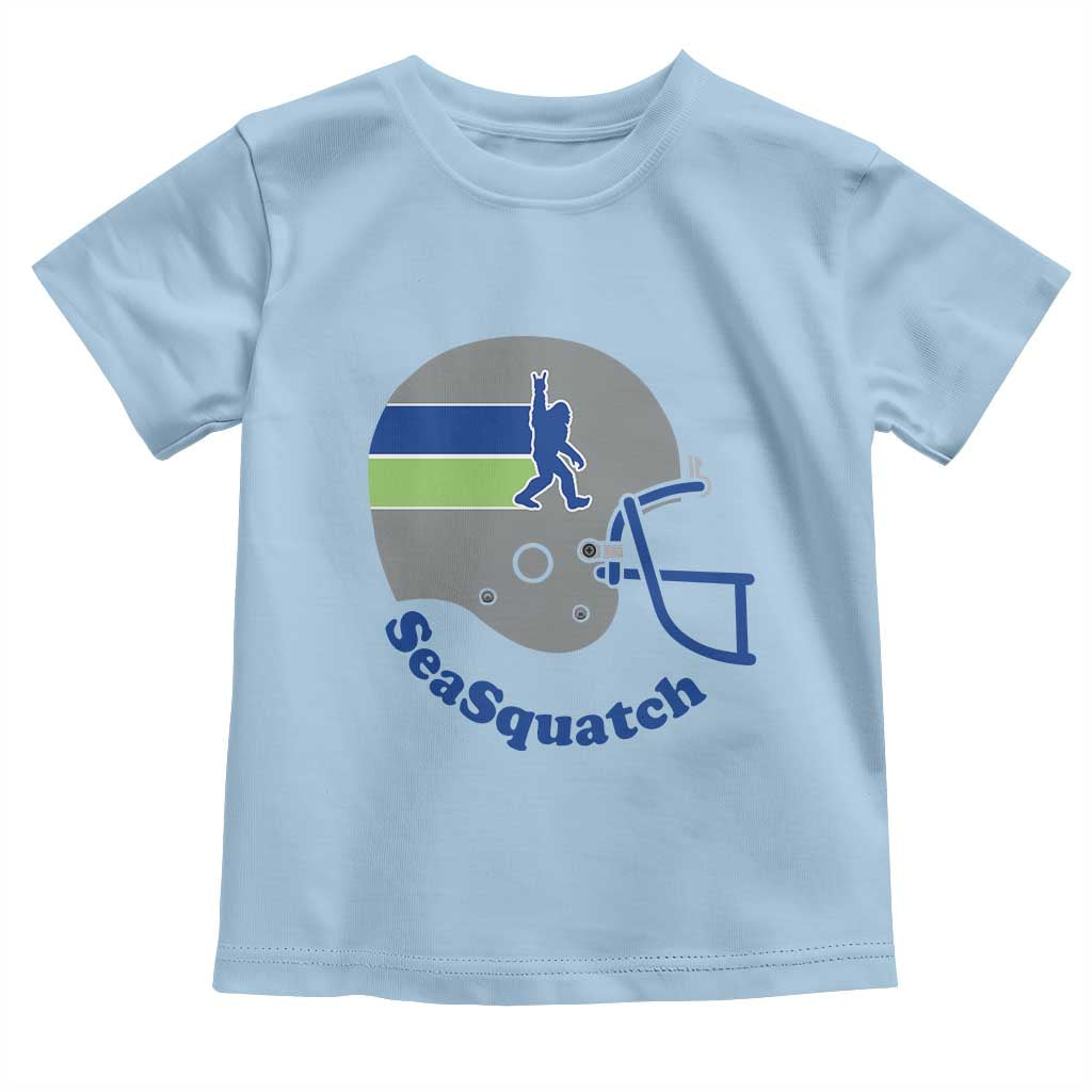 SeaSquatch Bigfoot Football Helmet Toddler T Shirt Seattle Sports Fan Pride TS12 Light Blue Print Your Wear