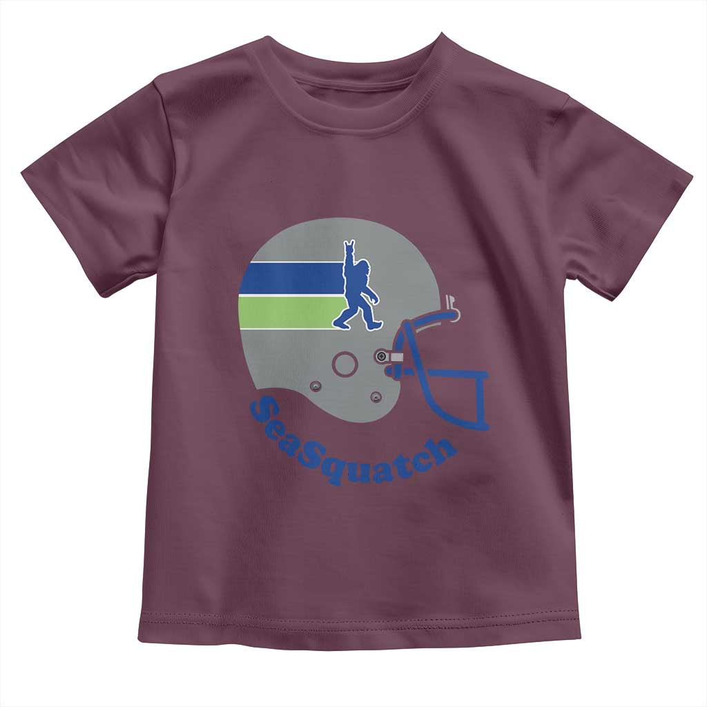 SeaSquatch Bigfoot Football Helmet Toddler T Shirt Seattle Sports Fan Pride