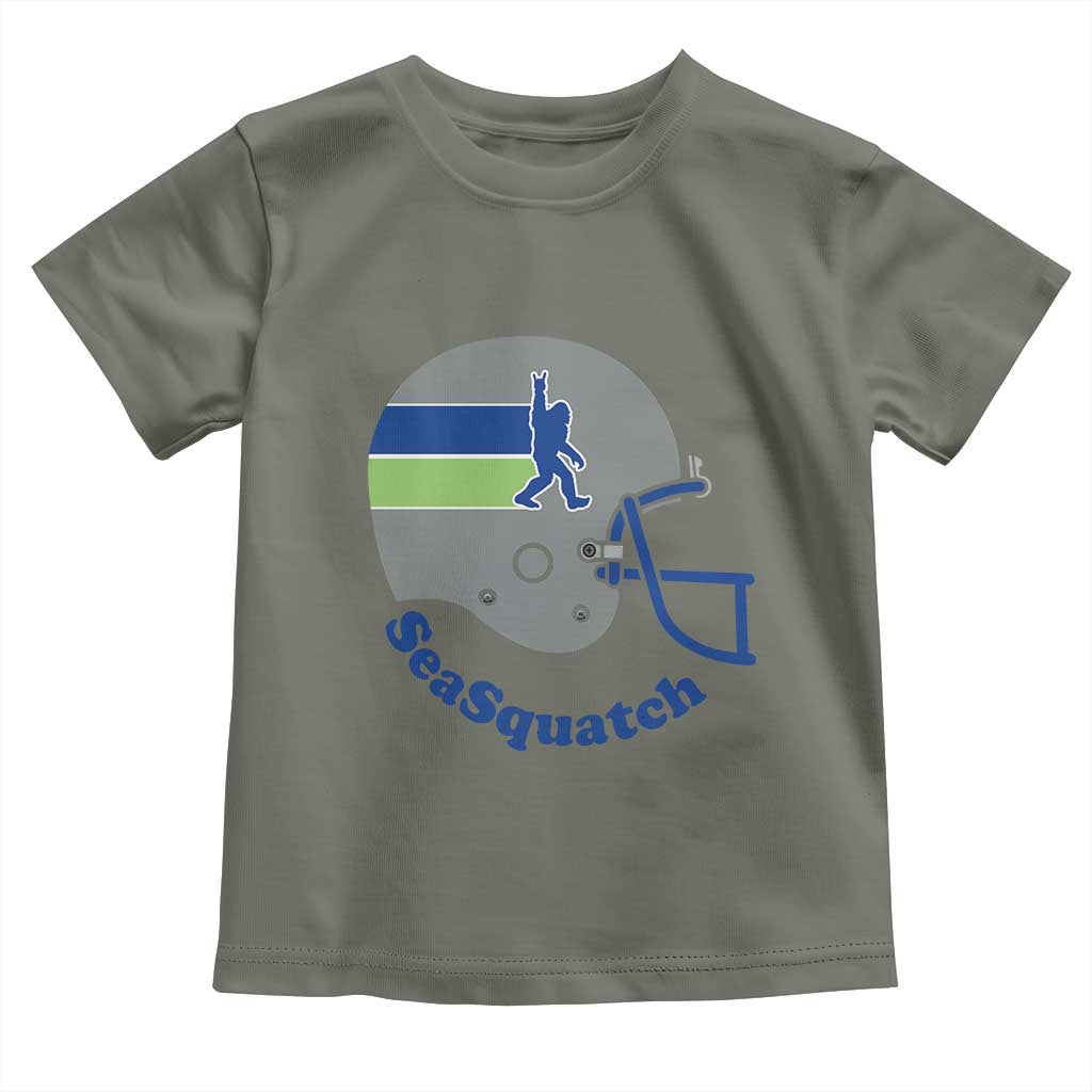 SeaSquatch Bigfoot Football Helmet Toddler T Shirt Seattle Sports Fan Pride
