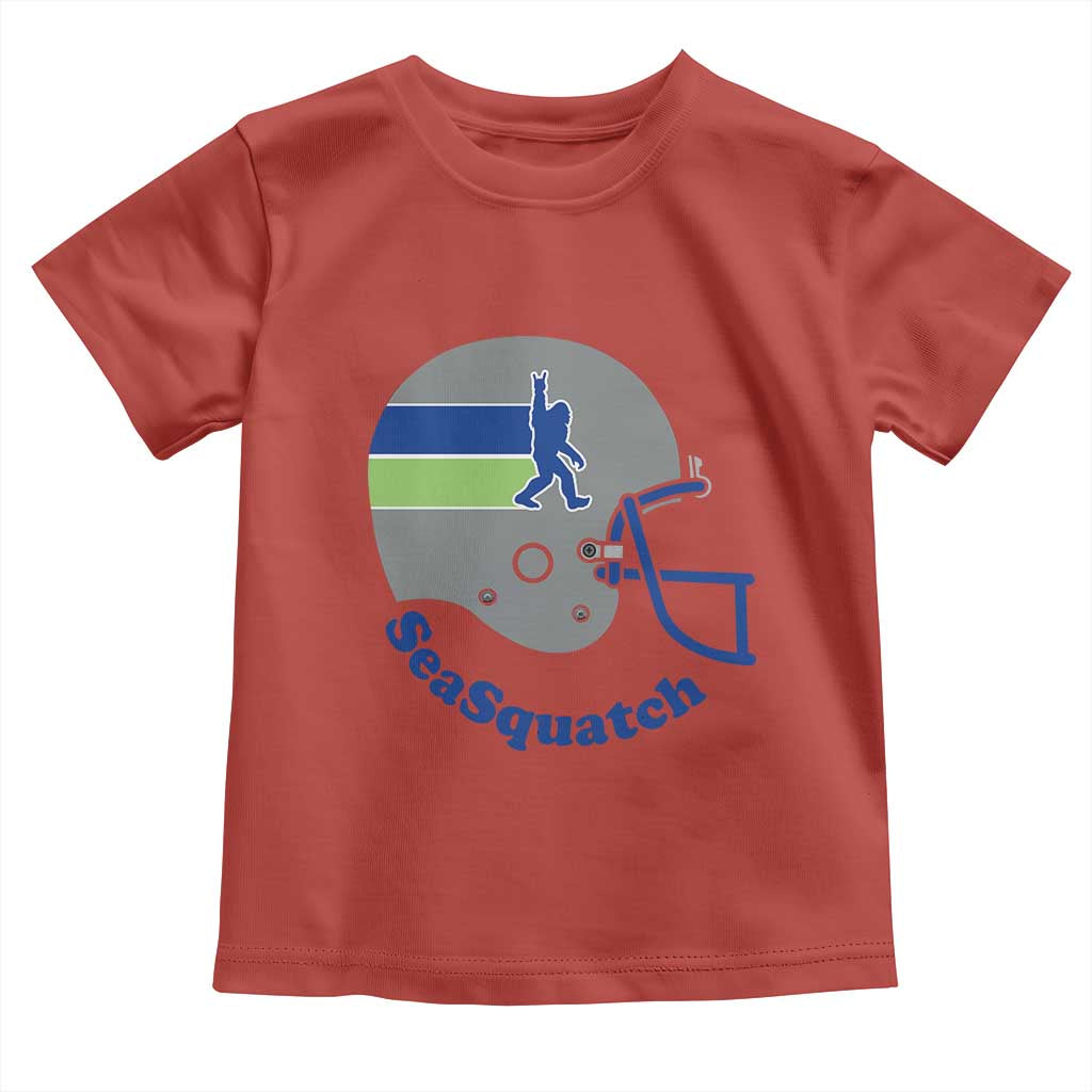 SeaSquatch Bigfoot Football Helmet Toddler T Shirt Seattle Sports Fan Pride