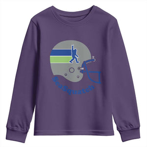 SeaSquatch Bigfoot Football Helmet Youth Sweatshirt Seattle Sports Fan Pride