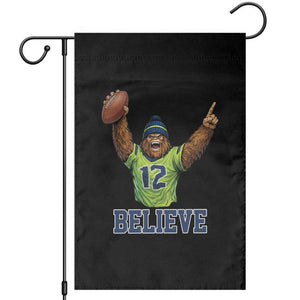 Funny Bigfoot Seattle Sports Fan Garden Flag Pacific Northwest Football Graphic