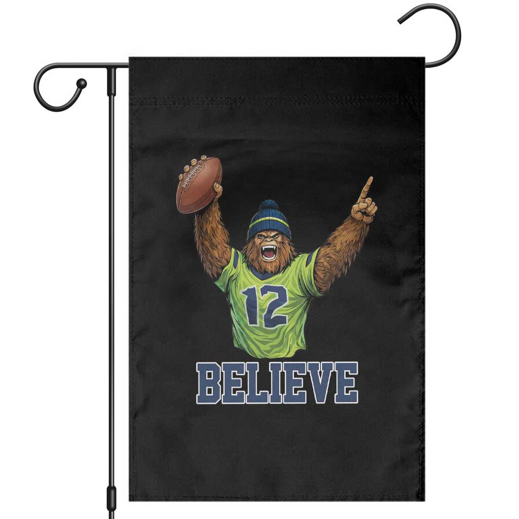 Funny Bigfoot Seattle Sports Fan Garden Flag Pacific Northwest Football Graphic TS12 Black Print Your Wear