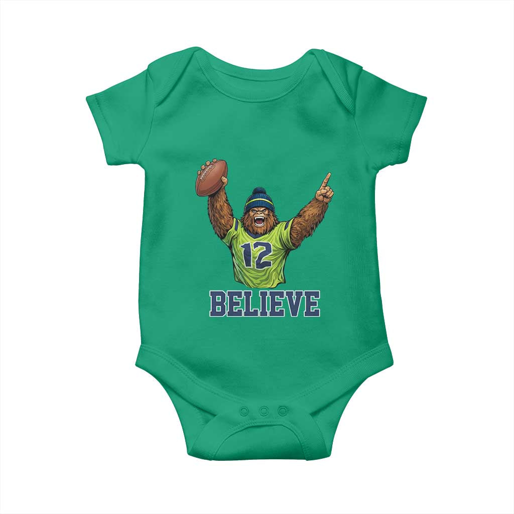 Funny Bigfoot Seattle Sports Fan Baby Onesie Pacific Northwest Football Graphic