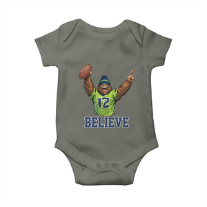 Funny Bigfoot Seattle Sports Fan Baby Onesie Pacific Northwest Football Graphic