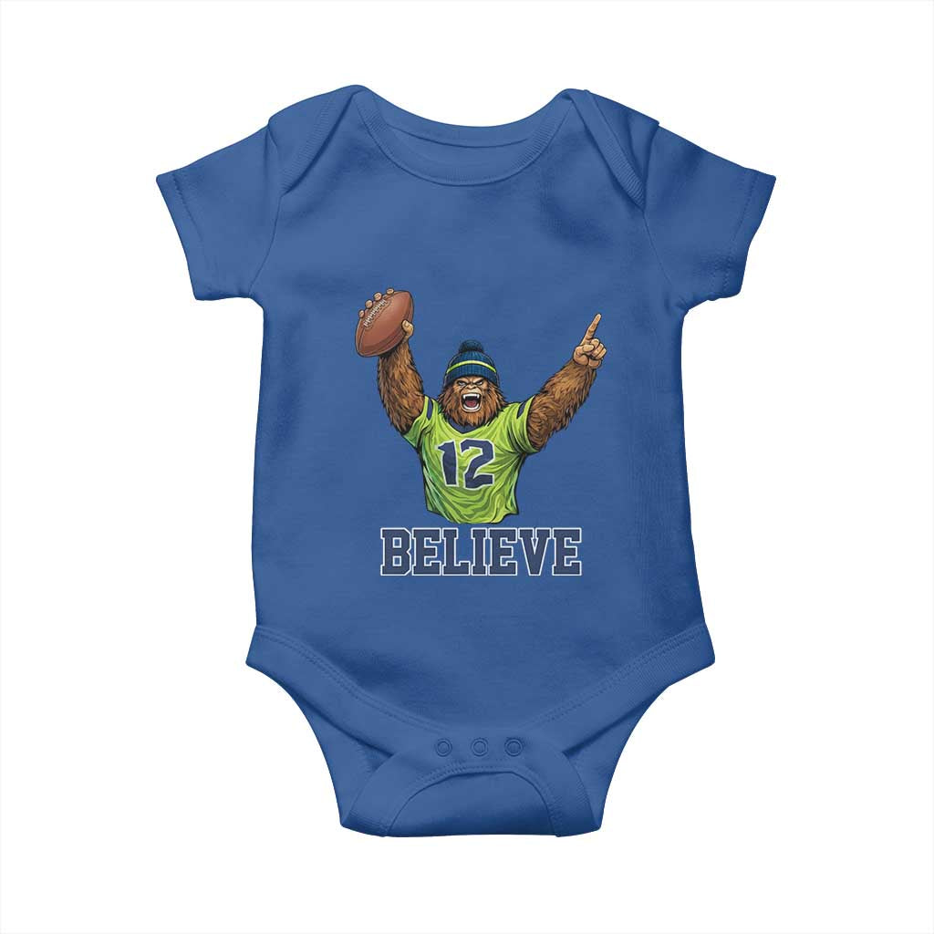 Funny Bigfoot Seattle Sports Fan Baby Onesie Pacific Northwest Football Graphic TS12 Royal Blue Print Your Wear