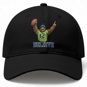 Funny Bigfoot Seattle Sports Fan Baseball Cap Pacific Northwest Football Graphic