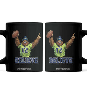 Funny Bigfoot Seattle Sports Fan Coffee Mug Pacific Northwest Football Graphic