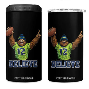 Funny Bigfoot Seattle Sports Fan 4 in 1 Can Cooler Tumbler Pacific Northwest Football Graphic