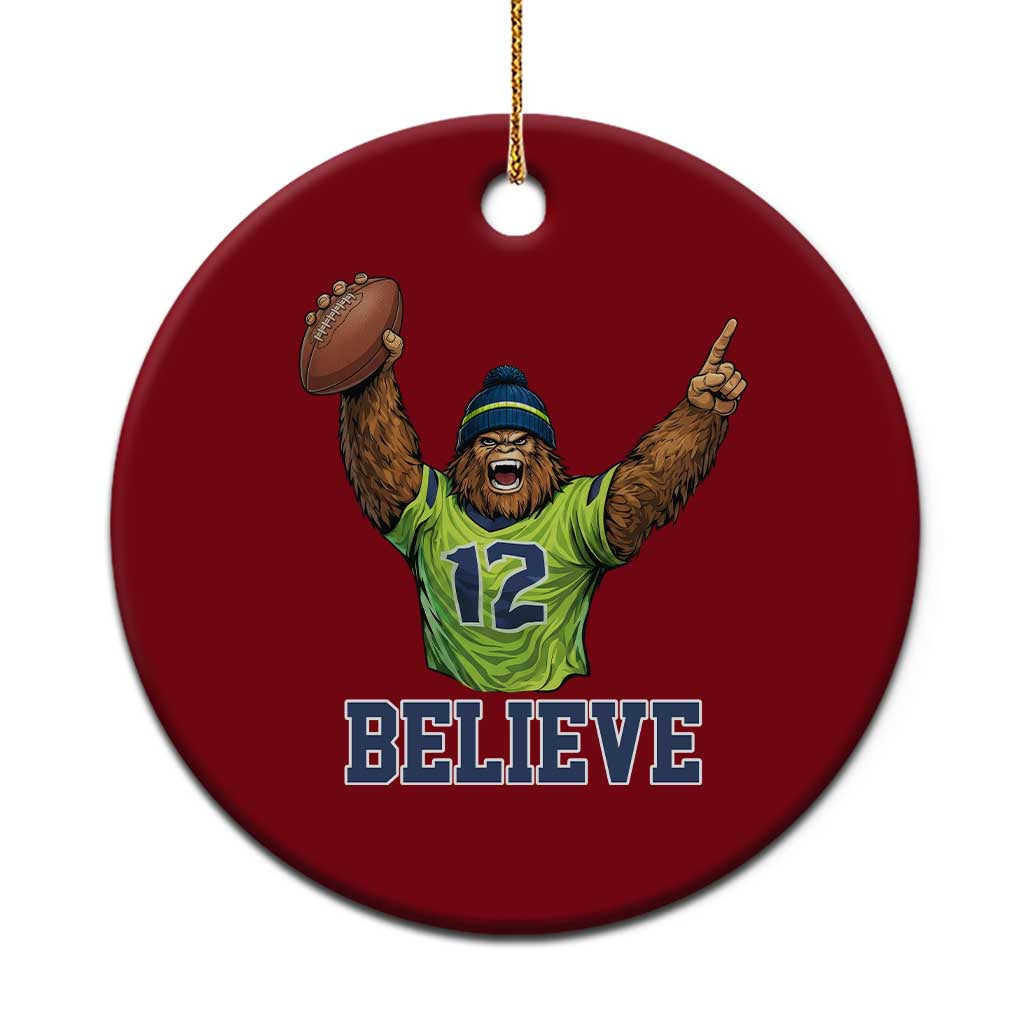 Funny Bigfoot Seattle Sports Fan Ceramic Ornament Pacific Northwest Football Graphic TS12 1pc Red Print Your Wear