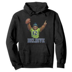 Funny Bigfoot Seattle Sports Fan Hoodie Pacific Northwest Football Graphic
