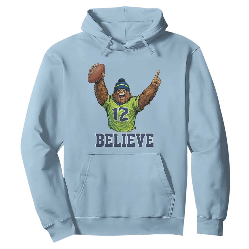 Funny Bigfoot Seattle Sports Fan Hoodie Pacific Northwest Football Graphic