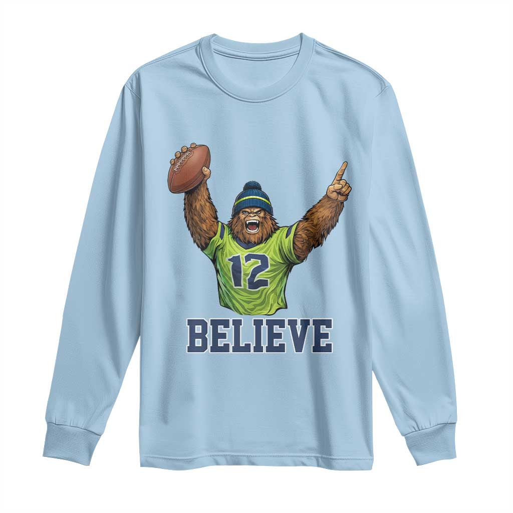 Funny Bigfoot Seattle Sports Fan Long Sleeve Shirt Pacific Northwest Football Graphic