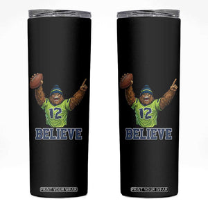 Funny Bigfoot Seattle Sports Fan Skinny Tumbler Pacific Northwest Football Graphic