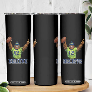 Funny Bigfoot Seattle Sports Fan Skinny Tumbler Pacific Northwest Football Graphic